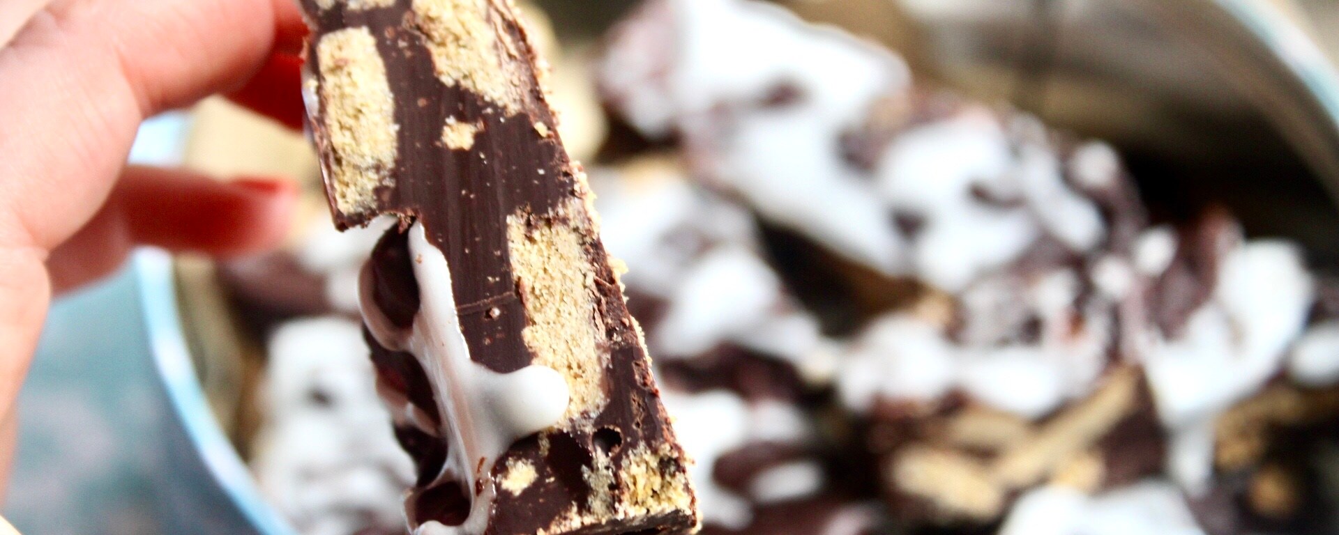 Free-From Chocolate Biscuit Cake using dark chocolate, vegan margarine and gluten-free biscuits.