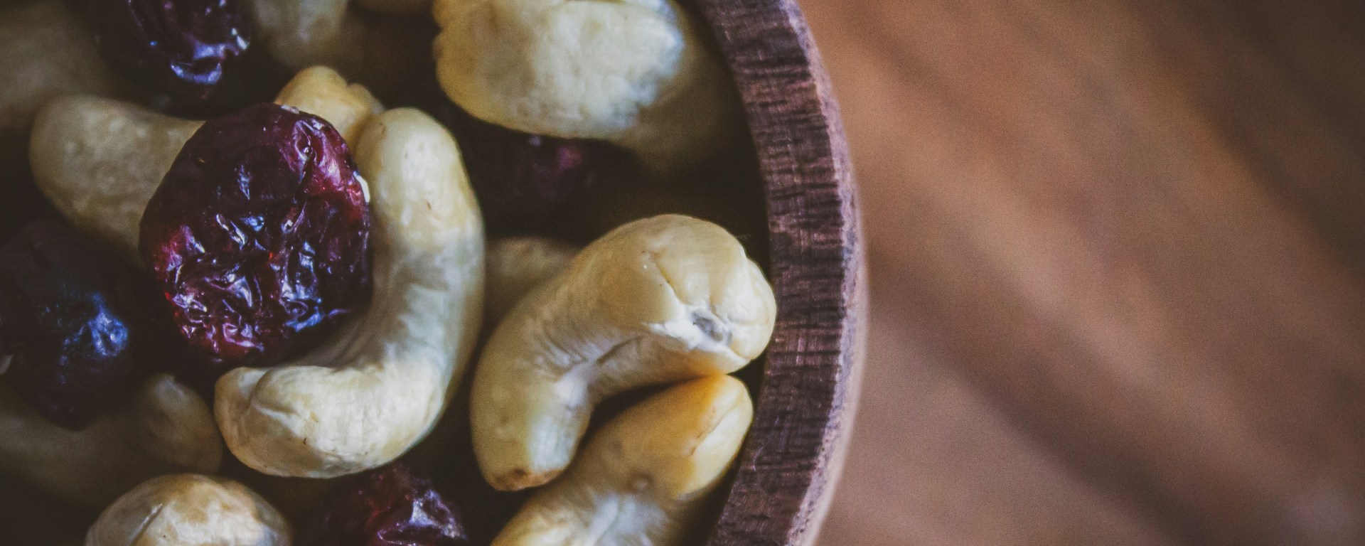 Dried cranberries and cashew nuts